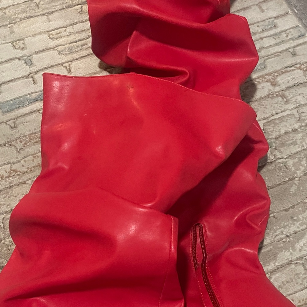 Cape Robbin Red Over the Knee Boots - Picture 6 of 10